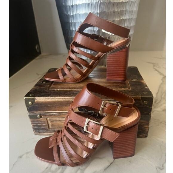 Vince Camuto Hicheny Heeled Sandals in Cognac - Picture 6 of 10